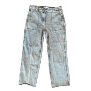 Zara Wide Leg Gray Acid Wash Carpenter Jeans - Size 8